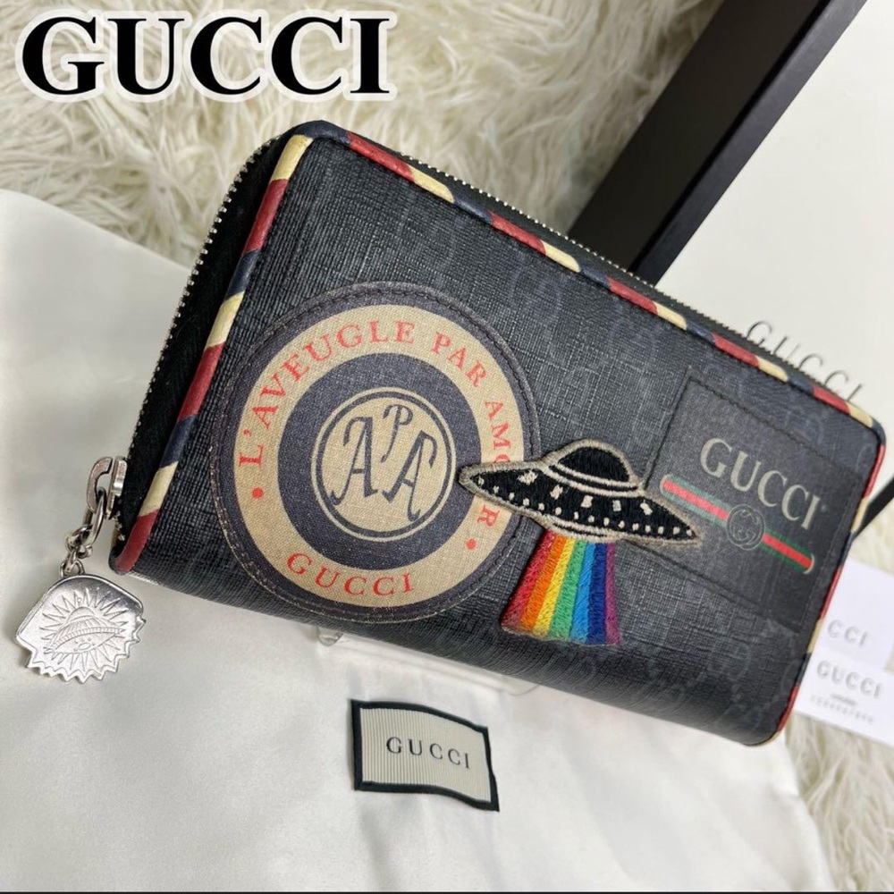 Gucci X Night Courrier GG Supreme Canvas Zippy 🐍👽🛸🪐